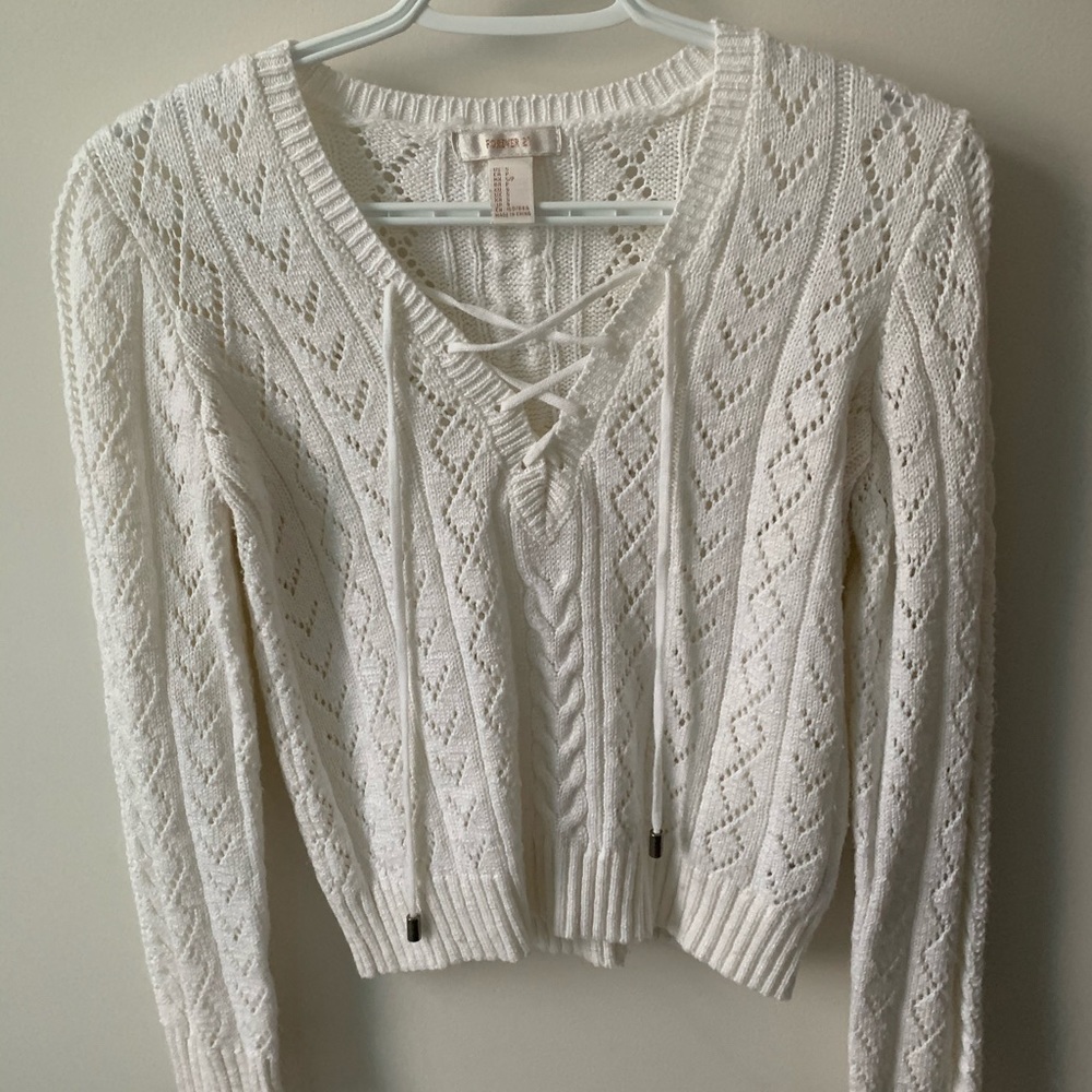 White knit sweater